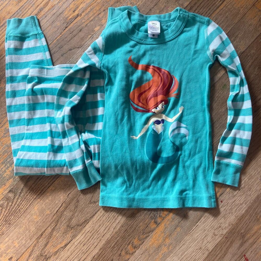 Hanna Andersson x Disney Girls 5 Little Mermaid Ariel Long John PJ Set